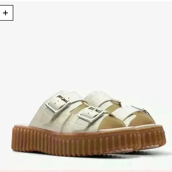 CLARKS TORHILL SLIDE  SANDAL CREAM SIZE 8 - Picture 3 of 15